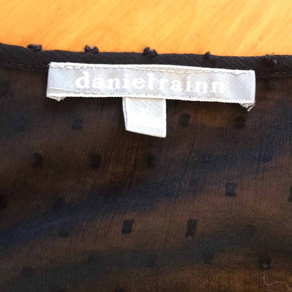 3/4 sleeve length black lace detail shirt by Daniel Rainn